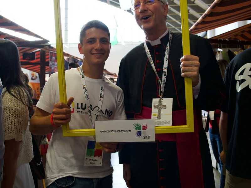 Mons. de Raemy alla Gmg nazionale a Lugano (foto F. Baggi)
