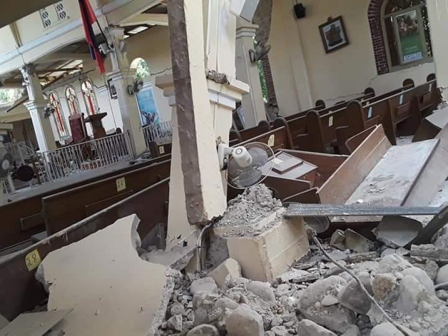 La chiesa di L'Asile ad Haiti, distrutta dal sisma del 14 agosto 2021